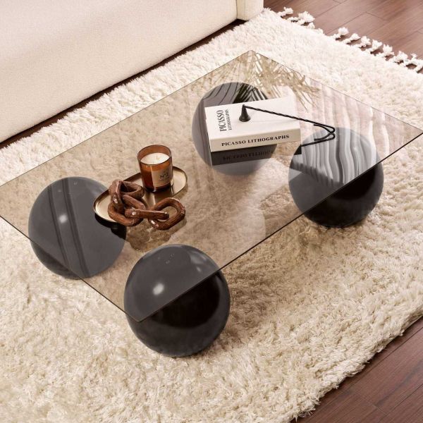 Table basse en verre 110 x 75 x 30 cm Sera - HANAH HOME
