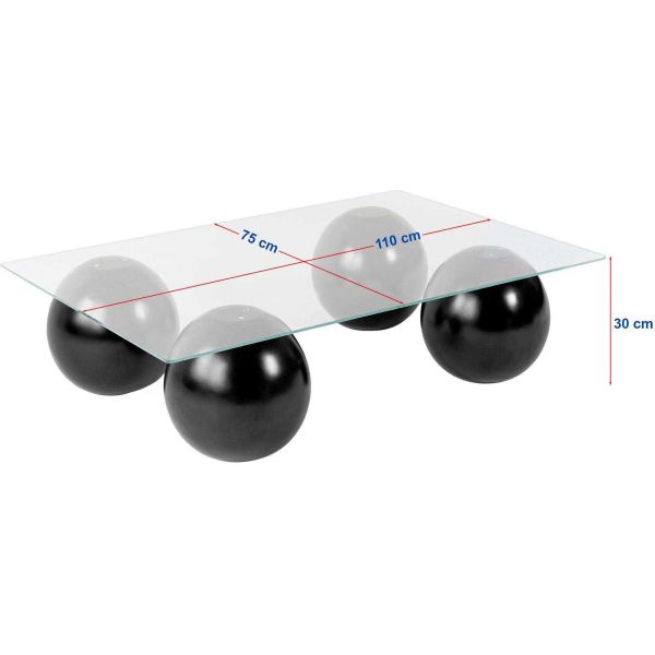 Table basse en verre 110 x 75 x 30 cm Sera - ASI-1966