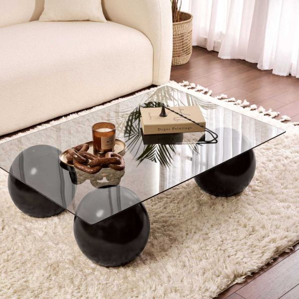 Table basse en verre 110 x 75 x 30 cm Sera - HANAH HOME