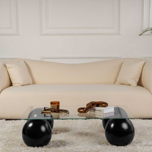 Table basse en verre 110 x 75 x 30 cm Sera - HANAH HOME