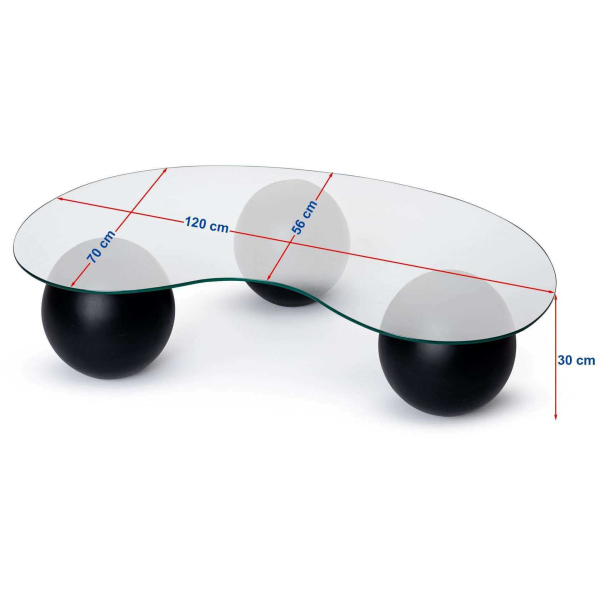 Table basse en verre 120 x 30 x 70 cm Sphere - ASI-1801