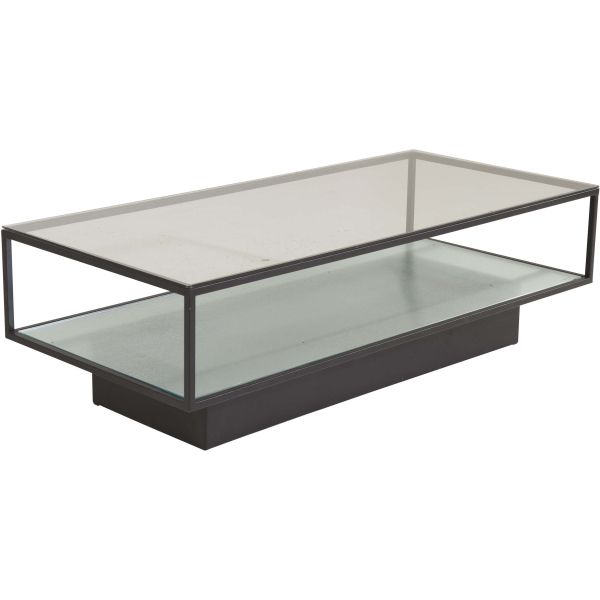 Table basse en verre et acier Maglehem