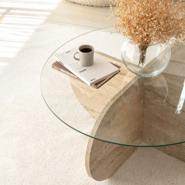 Table basse en verre et aggloméré Bubble - 5