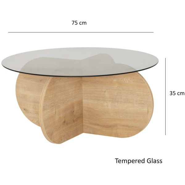 Table basse en verre et aggloméré Bubble - ASI-0675