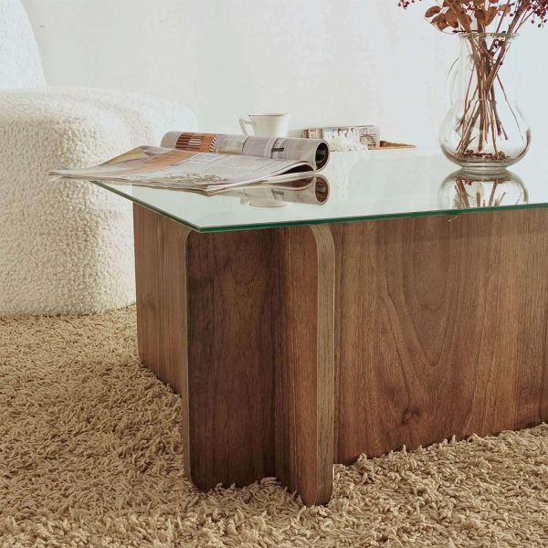 Table basse en verre et aggloméré 105 x 65 x 30 cm Escape - 6