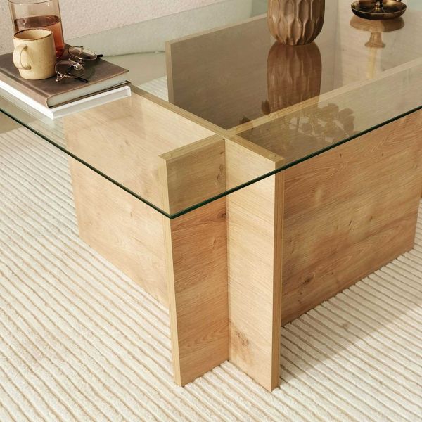 Table basse en verre et aggloméré Vetrino - 159