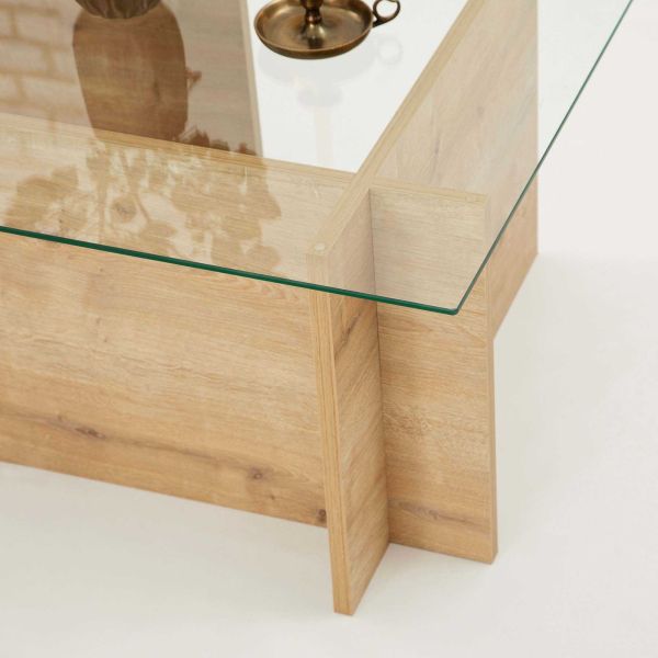 Table basse en verre et aggloméré Vetrino - 5