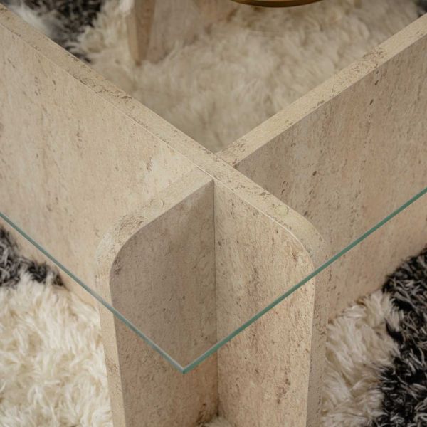 Table basse en verre et aggloméré Flavio - 7