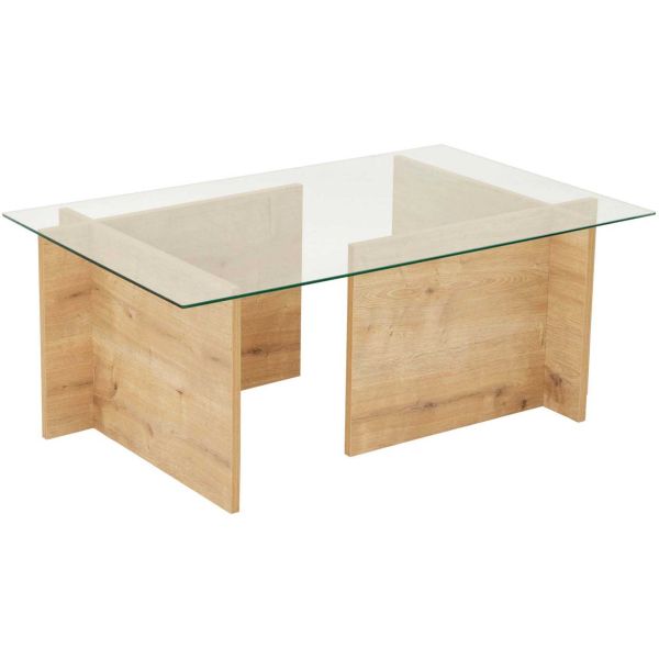 Table basse en verre et aggloméré Vetrino