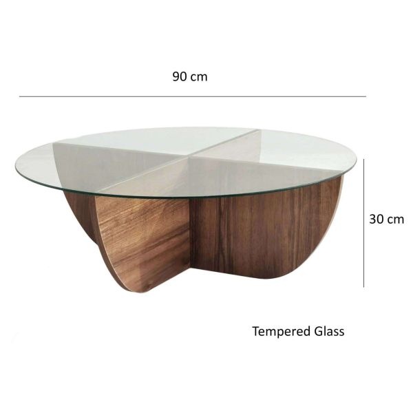 Table basse en verre et aggloméré Lily - ASI-0349