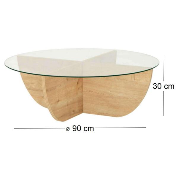 Table basse en verre et aggloméré Lily - 7