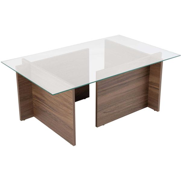Table basse en verre et aggloméré Vetrino