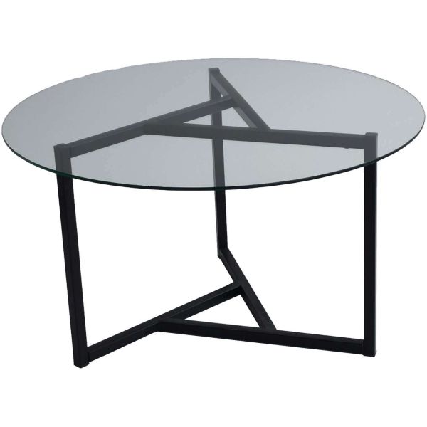 Table basse en verre trempé et métal Trio - 179