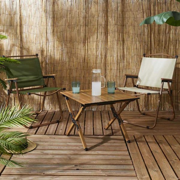 Table de camping en métal et plastique Mariposa 58 x 60 cm - THE HOME DECO FACTORY