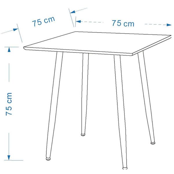 Table carré 75x75cm acier et MDF Polar - Venture Home
