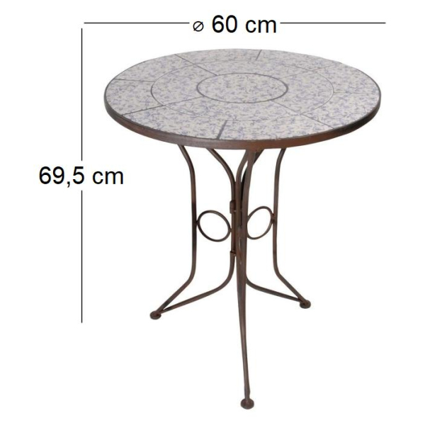 Table en céramique et fer forgé - ESS-0726