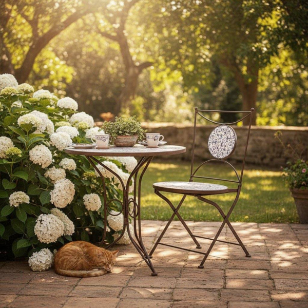 Table en céramique et fer forgé - ESSCHERT DESIGN