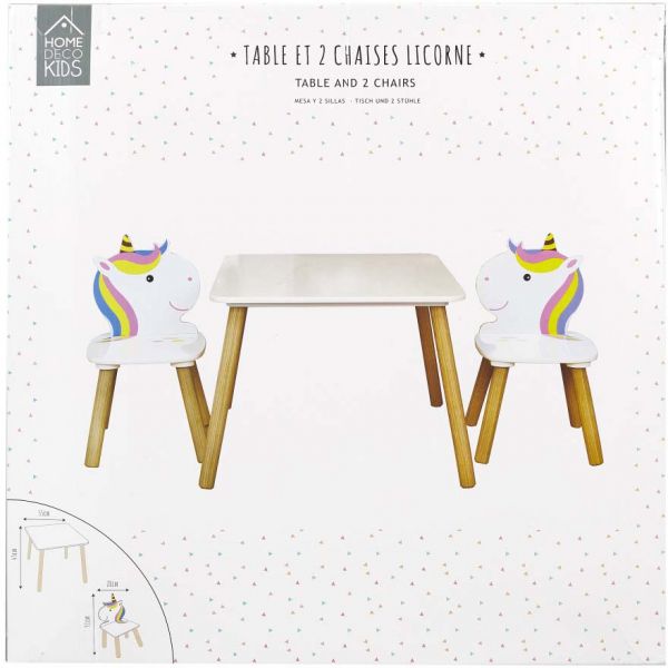 Table et 2 chaises en bois licorne Lily - 6