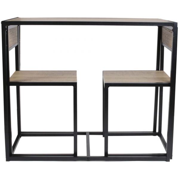 Table et 2 chaises et bois et métal Otis - CMP-2329