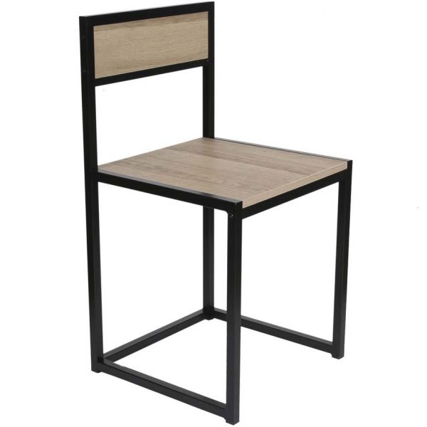 Table et 2 chaises et bois et métal Otis - 129
