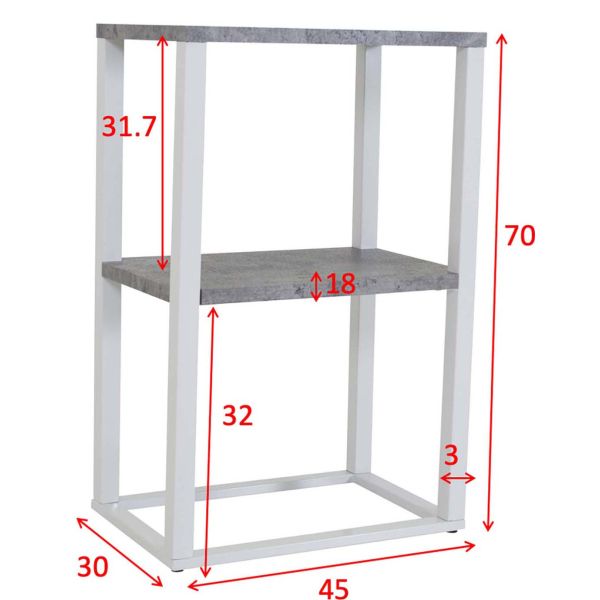 Table de chevet en acier et MDF imitation teck Rise - VEN-0140