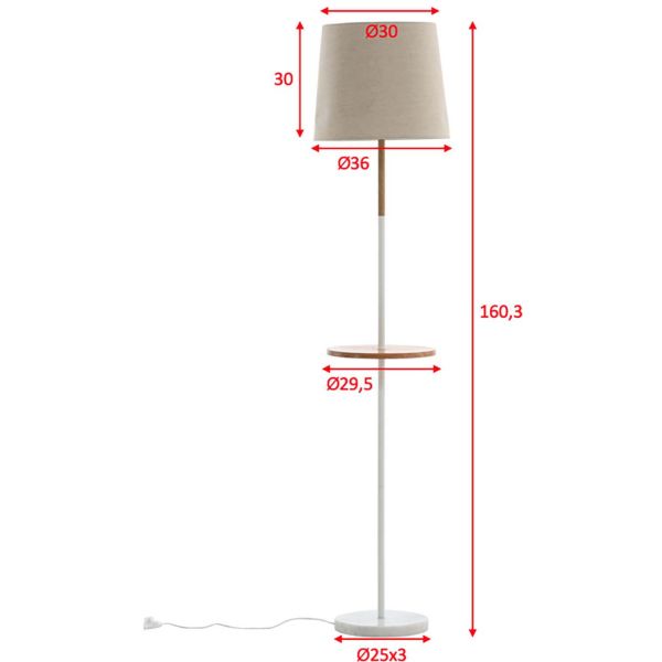 Table de chevet en acier avec lampe intégrée Hattman - VEN-0241