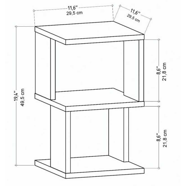 Table de chevet en aggloméré Carter - ASI-2162