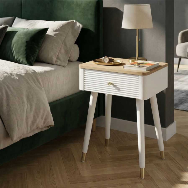 Table de chevet en bois de frêne Matera 45 x 32 x 62 cm - MAURO FERRETTI