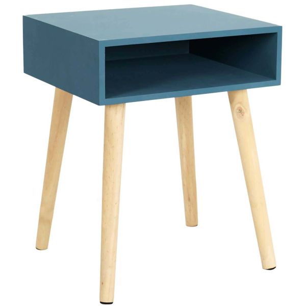 Table de chevet en bois niche colorée