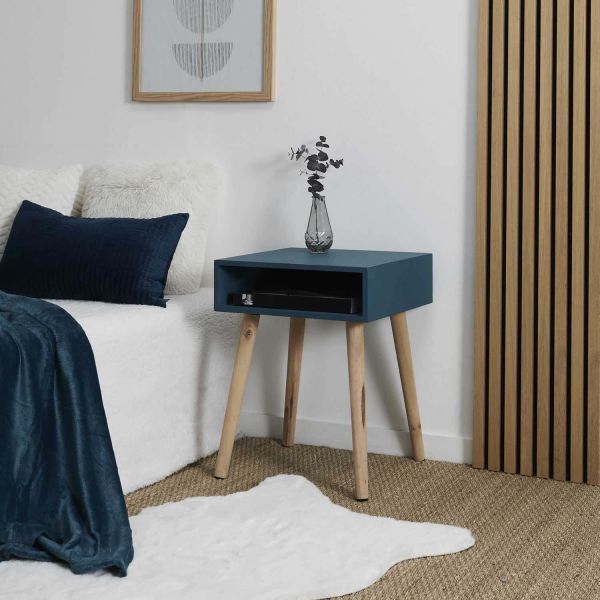 Table de chevet en bois niche colorée - THE HOME DECO FACTORY