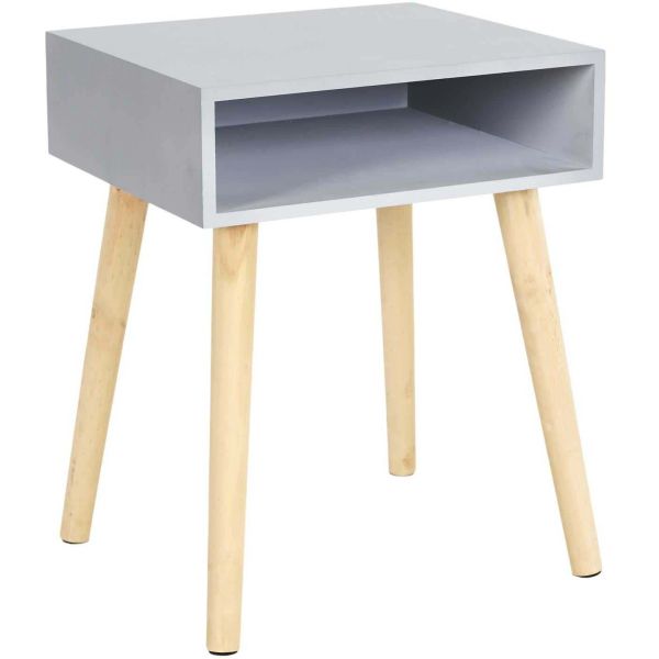 Table de chevet en bois niche colorée