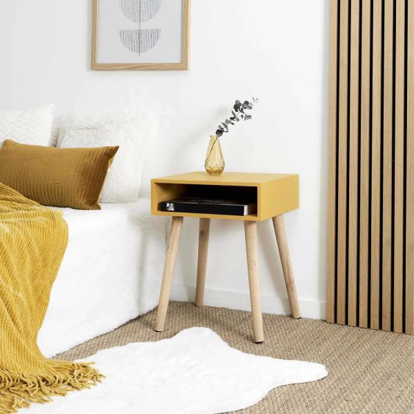Table de chevet en bois niche colorée - THE HOME DECO FACTORY