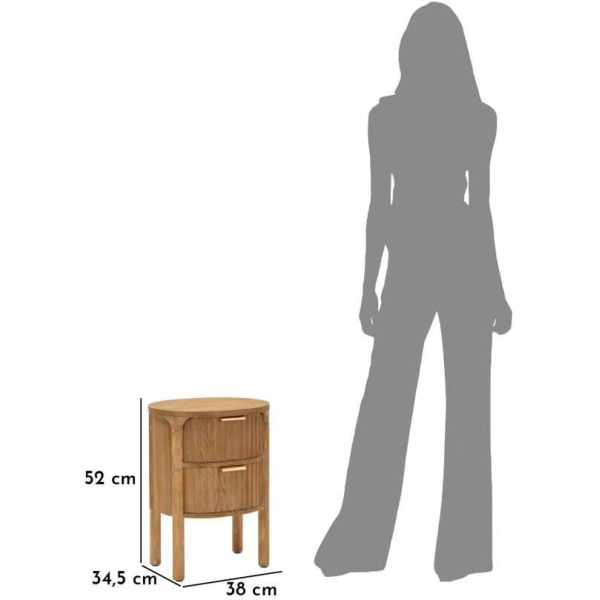 Table de chevet en bois de sapin Gothenburg 38 x 34.5 x 52 cm - MAU-0847