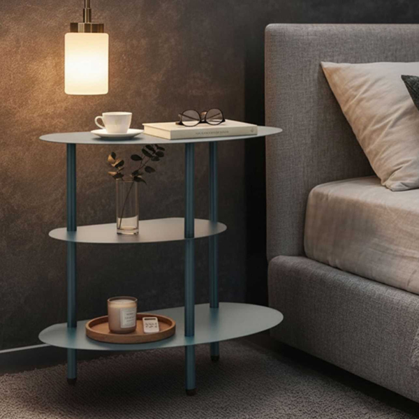 Table de chevet en métal Saturn 49.5 x 27.5 x 49.5 cm - MAURO FERRETTI