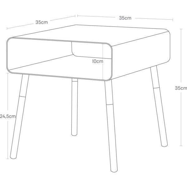 Table de chevet moderne en métal et bois - YAM-0148