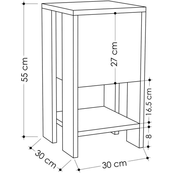 Table de chevet avec rangements Ema - ASI-1544
