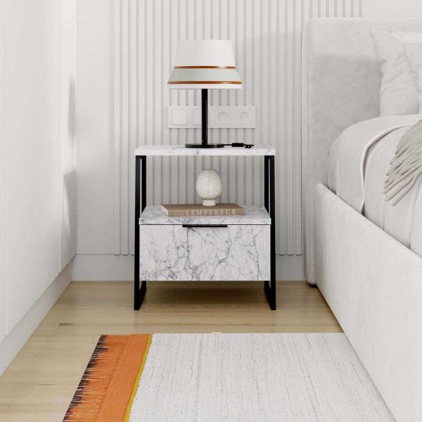 Table de chevet avec rangements Pal - HANAH HOME