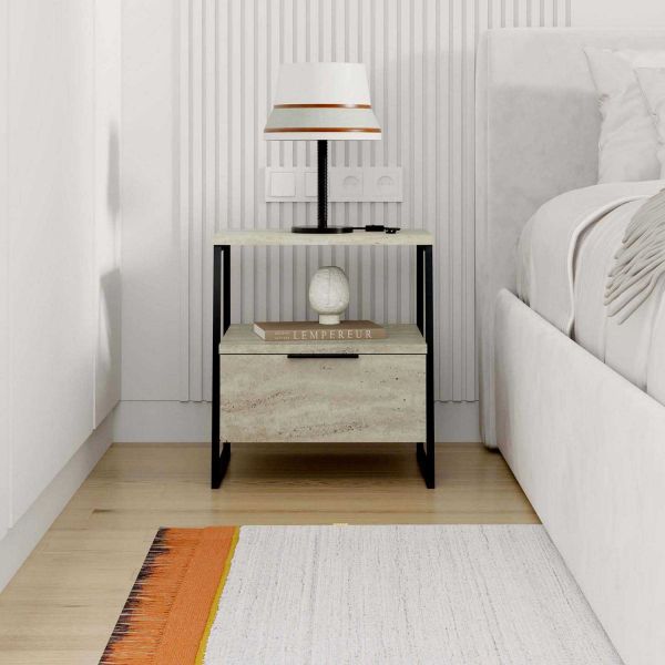 Table de chevet avec rangements Pal - HANAH HOME