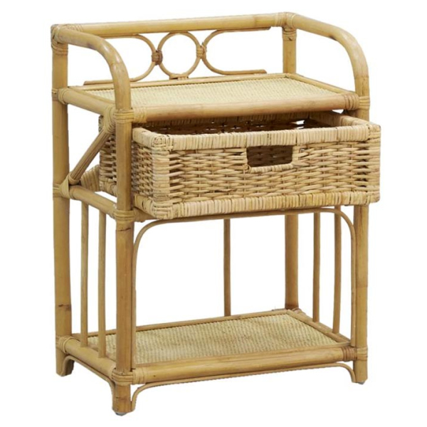Table de chevet en rotin Madiun - AUB-2260
