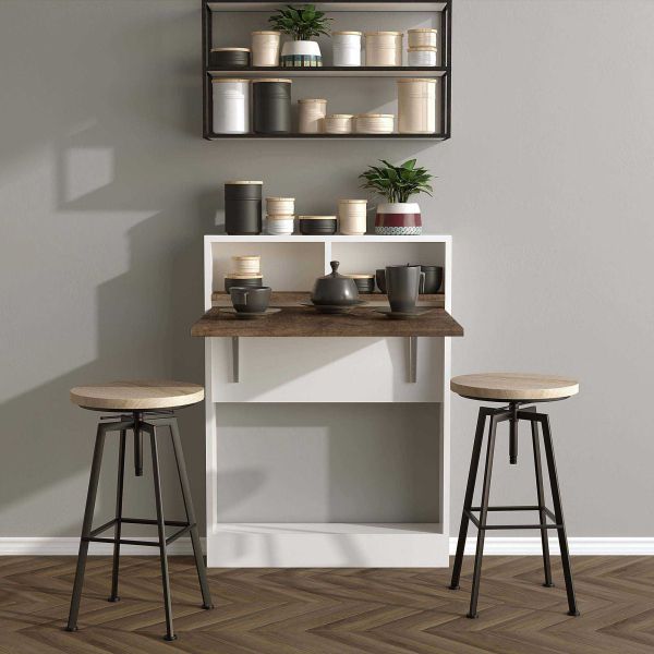 Table de cuisine pliante avec rangements Bracked - 6