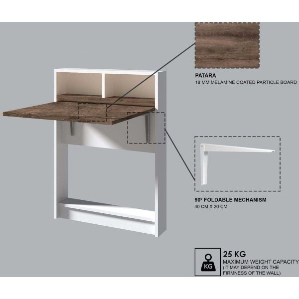 Table de cuisine pliante avec rangements Bracked - 5