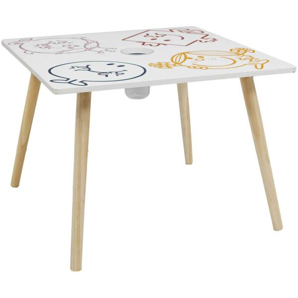 Table pour enfants avec pot à crayon intégré Monsieur Madame