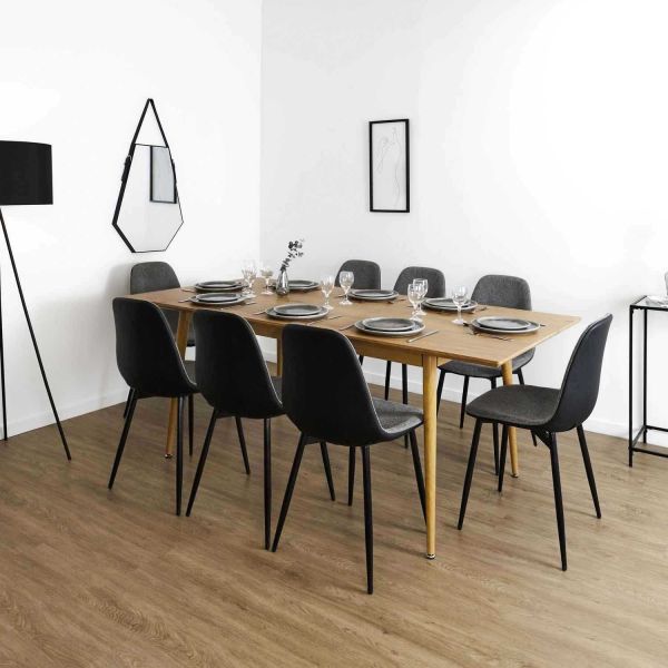 Table extensible en bois 160 x 200 cm Paxton - 8