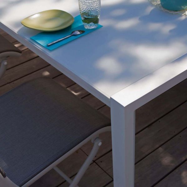 Table extérieure  extensible en aluminium plateau en verre trempé Milo - 6
