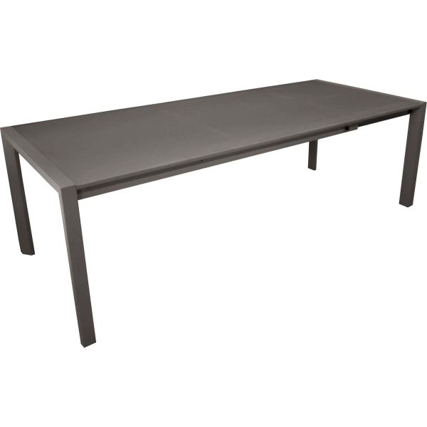 Table extérieure  extensible en aluminium plateau en verre trempé Milo