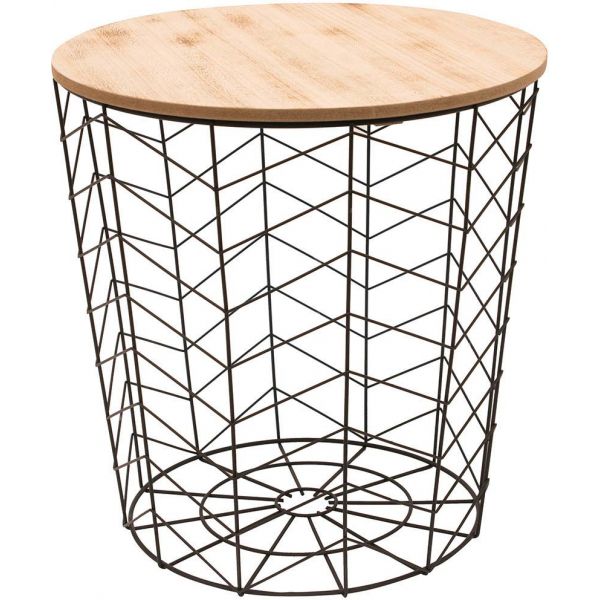 Table filaire en bois et métal Chevron - CMP-2964