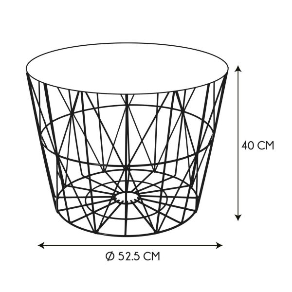 Table filaire en métal blanc 50 cm - CMP-4827