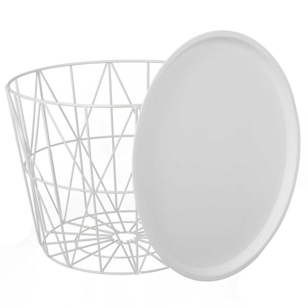 Table filaire en métal blanc 50 cm - 39,90