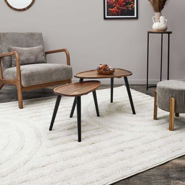 Table gigogne galet en acacia (Lot de 2) - THE HOME DECO FACTORY