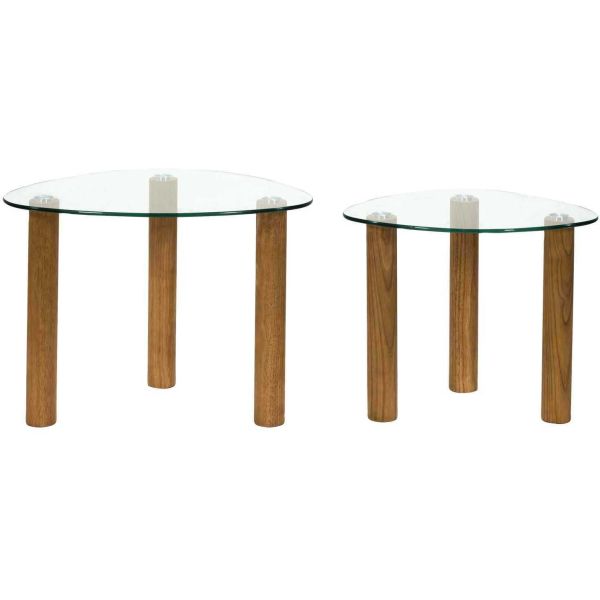 Table gigogne galet en verre trempé Clara (Lot de 2) - CMP-5232